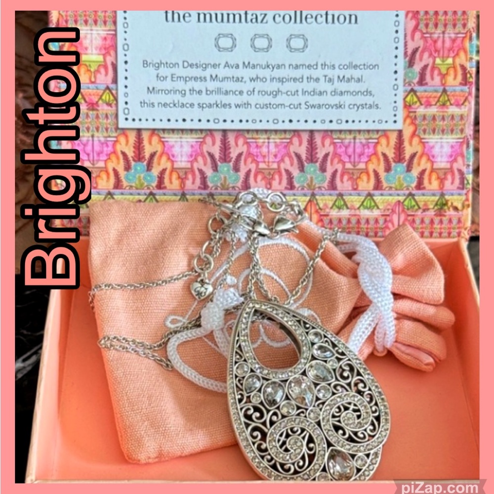 Brighton Mumtaz Teardrop- Swarovski Studded Stone Long Convertible Necklace